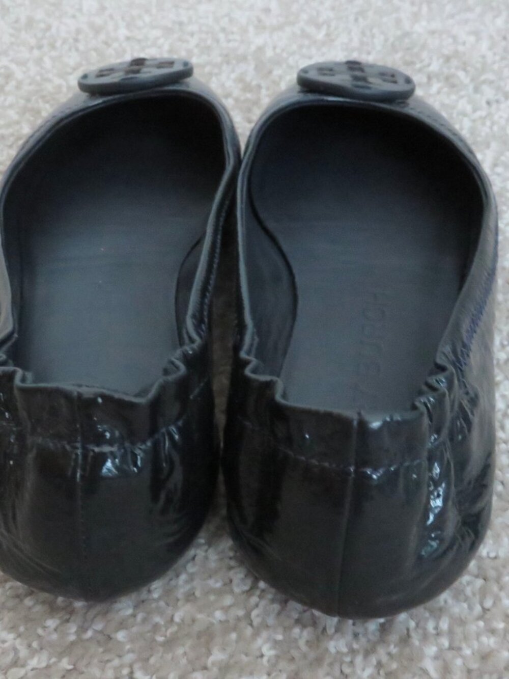 Tory Burch Navy Patent Leather Travel Ballet Flats - 7.5 M - Picture 3 of 9